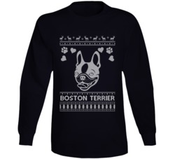 Boston Terrier Dog Owner Lover Ugly Christmas Sweater Long Sleeve T Sh Boston Terrier Dog Owner Lover Ugly Christmas Sweater Long Sleeve T Sh