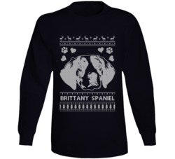 Brittany Spaniel Dog Owner Lover Ugly Christmas Sweater Long Sleeve T Brittany Spaniel Dog Owner Lover Ugly Christmas Sweater Long Sleeve T