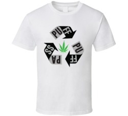 Puff Puff Pass Recycled Hemp Cannabis 420 Friendly Stoner T Shirt