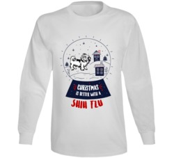 Christmas Is Better With A Shih Tzu Sheepdog Snowglobe Long Sleeve T S