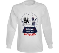 Christmas Is Better With A Rottweiler Snowglobe Long Sleeve T Shirt