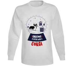 Christmas Is Better With A Corgi Snowglobe Long Sleeve T Shirt