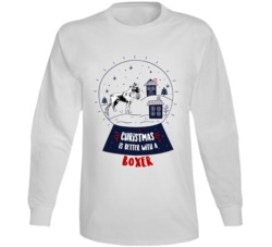 Christmas Is Better With A Boxer Snowglobe Long Sleeve T Shirt