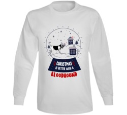 Christmas Is Better With A Bloodhound Snowglobe Long Sleeve T Shirt