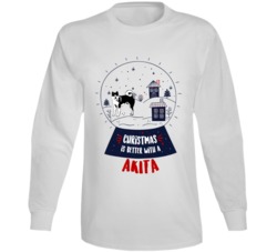 Christmas Is Better With A Akita Snowglobe Long Sleeve T Shirt Christmas Is Better With A Akita Snowglobe Long Sleeve T Shirt