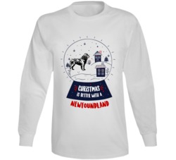 Christmas Is Better With A Newfoundland Snowglobe Long Sleeve T Shirt Christmas Is Better With A Newfoundland Snowglobe Long Sleeve T Shirt