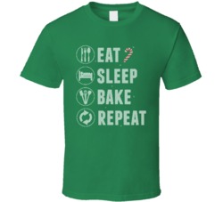 Eat Sleep Bake Repeat Christmas Checklist Knit T Shirt