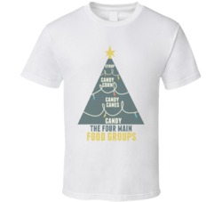 Elf Four Main Food Groups Tree Ugly Christmas Sweater T Shirt