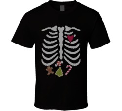 Ugly Chrsitmas Sweater Rib Cage Spirit T Shirt
