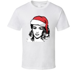 Miley Cyrus Santa Hat Christmas T Shirt