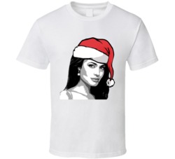Angelina Jolie Santa Hat Christmas T Shirt Angelina Jolie Santa Hat Christmas T Shirt