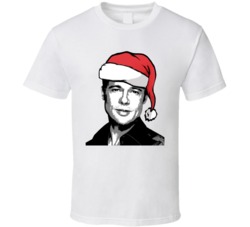 Brad Pitt Santa Hat Christmas T Shirt Brad Pitt Santa Hat Christmas T Shirt