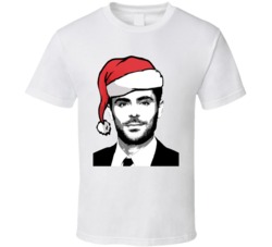 Zac Efron Santa Hat Christmas T Shirt Zac Efron Santa Hat Christmas T Shirt