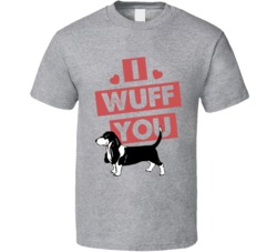Basset Hound I Wuff Love You Pet Owner T Shirt Basset Hound I Wuff Love You Pet Owner T Shirt