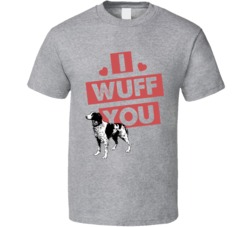 Brittany Spaniel I Wuff Love You Pet Owner T Shirt Brittany Spaniel I Wuff Love You Pet Owner T Shirt