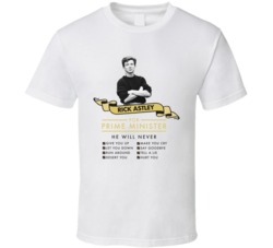 Rick Astley For President He Will Never Checklist T Shirt Rick Astley For President He Will Never Checklist T Shirt