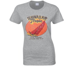 Hawaiian Tropic Dark Tanning  Oil 80s Vintage Distressed Fan T Shirt
