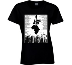 Live Aid Wembley Stadium Jfk Stadium Vintage Concert Poster T Shirt