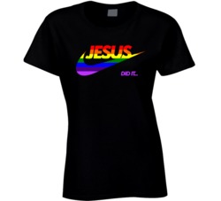 Lgbtq Pride Jesus Did It Nike Parody Funny T Shirt Lgbtq Pride Jesus Did It Nike Parody Funny T Shirt
