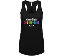 Charlie's Colorforms City Netflix Original Series Fan Womens Tank Charlie's Colorforms City Netflix Original Series Fan Womens Tank