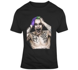 Joker Jared Leto Suicide Squad Movie Super Villain Black T Shirt