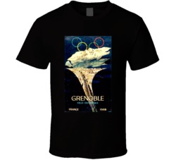 Grenoble France 1968 Olympics Poster T Shirt Grenoble France 1968 Olympics Poster T Shirt