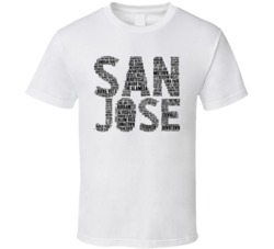 San Jose Neighborhoods Typography City T Shirt San Jose Neighborhoods Typography City T Shirt