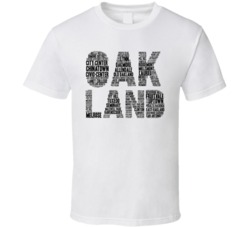 Oakland Neighborhoods Typography City T Shirt Oakland Neighborhoods Typography City T Shirt