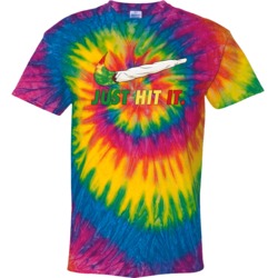 Just Hit It Nike Parody Cannabis Weed Joint Doobie Stoner Tie Dye