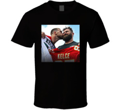 Kelce Brothers Superbowl Faceoff Kiss T Shirt Kelce Brothers Superbowl Faceoff Kiss T Shirt
