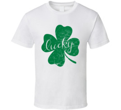 Lucky Shamrock St Patrick's Worn Look T Shirt Lucky Shamrock St Patrick's Worn Look T Shirt