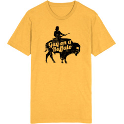 Yellowstone Guy On A Buffalo Distressed Vintage T Shirt Yellowstone Guy On A Buffalo Distressed Vintage T Shirt