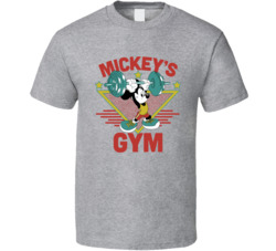 Walt Disney Mickey Mouse Gym Bodybuilder Tourist Punk Rock T Shirt