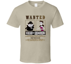 Wanted Boris And Natasha Bullwinkle Moose Rocker Squirrel T Shirt Wanted Boris And Natasha Bullwinkle Moose Rocker Squirrel T Shirt