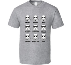 Stormtrooper Facial Expressions Moods Funny Hilarious Starwars T Shirt