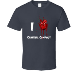 I Heart Love Cannibal Campout Bloody Horror Movie T Shirt