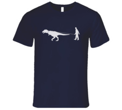 Man Walking T Rex Dinosaur Fun Raising Hope Popular Tv Show T Shirt Man Walking T Rex Dinosaur Fun Raising Hope Popular Tv Show T Shirt