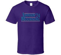 Larry Johnson Alonso Mourning For President '24 Charlotte Basketb Larry Johnson Alonso Mourning For President '24 Charlotte Basketb
