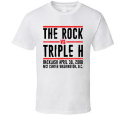 The Rock Vs Triple H Backlash Retro Look T Shirt The Rock Vs Triple H Backlash Retro Look T Shirt