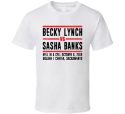 Becky Lynch Vs Sasha Banks Hell In A Cell Retro Look T Shirt Becky Lynch Vs Sasha Banks Hell In A Cell Retro Look T Shirt