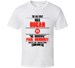 Hulk Hogan Vs Mr Wonderful The Big Event Retro Look T Shirt Hulk Hogan Vs Mr Wonderful The Big Event Retro Look T Shirt