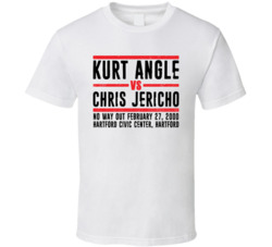 Kurt Angle Vs Chris Jericho No Way Out Retro Look T Shirt Kurt Angle Vs Chris Jericho No Way Out Retro Look T Shirt