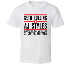 Seth Rollins Vs Aj Styles Money In The Bank Retro Look T Shirt Seth Rollins Vs Aj Styles Money In The Bank Retro Look T Shirt