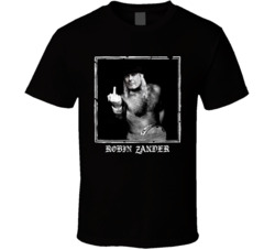 Robin Zander Middle Finger Worn Look T Shirt