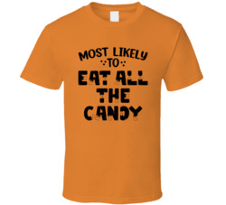 Most Likely To Eat All The Candy Halloween T Shirt Most Likely To Eat All The Candy Halloween T Shirt