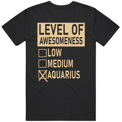 Level Of Awesome Low Medium Aquarius Zodiac Sign T Shirt Level Of Awesome Low Medium Aquarius Zodiac Sign T Shirt