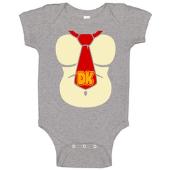 Donkey Kong Chest And Tie Video Game Baby One Piece