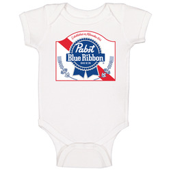 Pabst Blue Ribbon Beer 80s Retro Baby One Piece Pabst Blue Ribbon Beer 80s Retro Baby One Piece