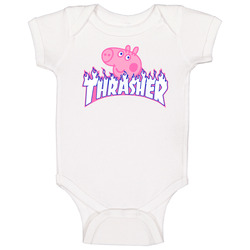 Thrasher Peppa Pig Mashup Parody Baby One Piece Thrasher Peppa Pig Mashup Parody Baby One Piece
