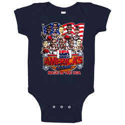 Usa Basketball 1992 Dream Team Caricature Baby One Piece Usa Basketball 1992 Dream Team Caricature Baby One Piece
